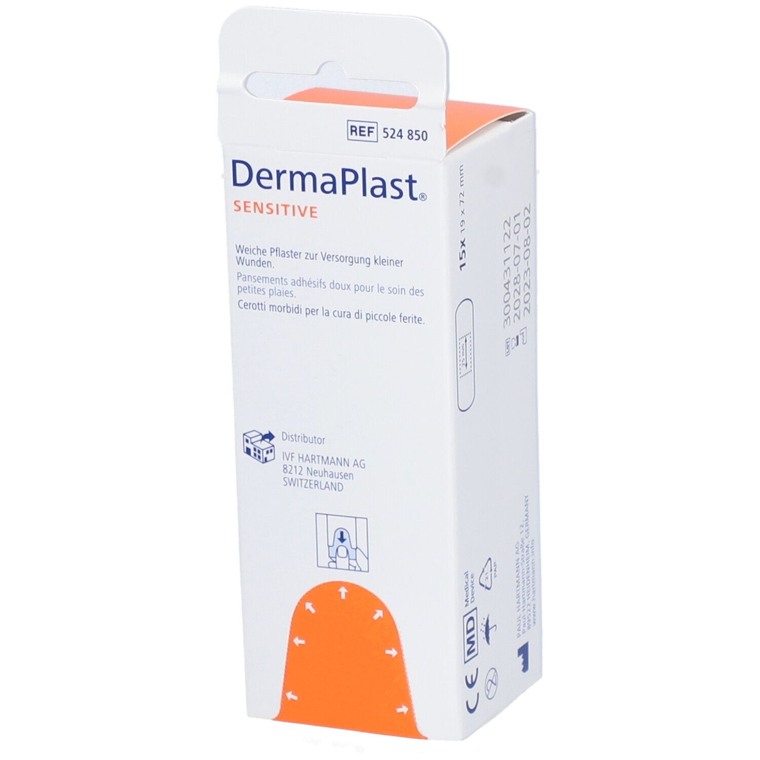 HARTMANN Dermaplast® Sensitive Express Pfannen 19 x 72 mm