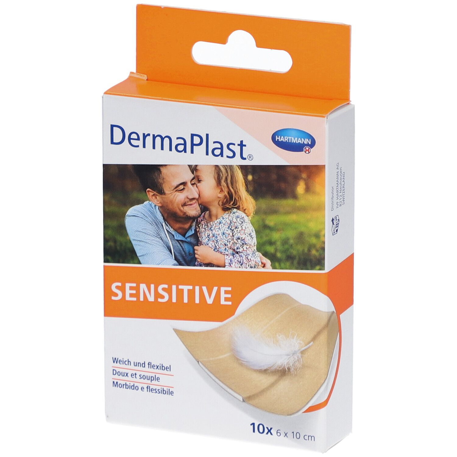 HARTMANN Dermaplast® Sensitive Pansements 6 cm x 10 cm beige