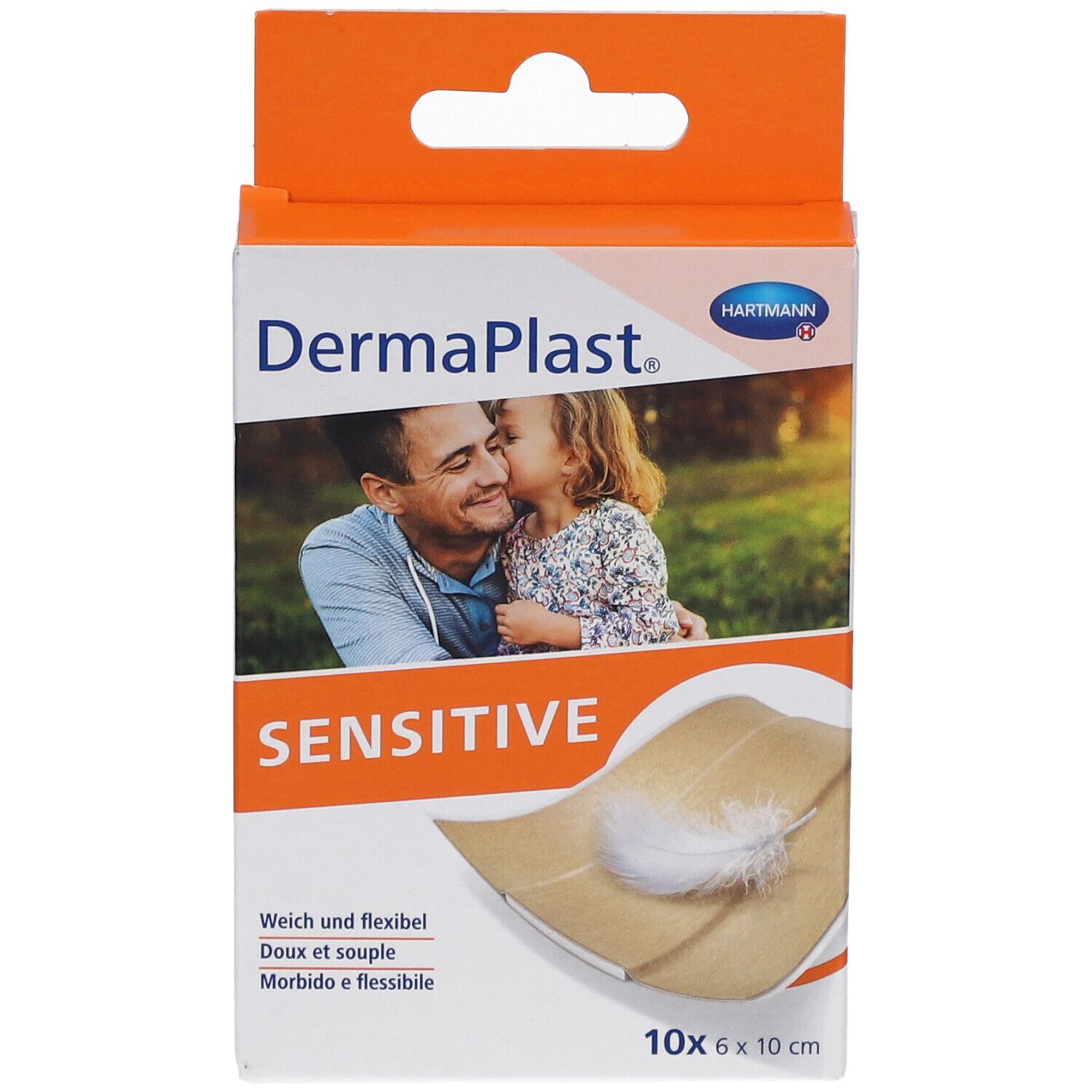 HARTMANN Dermaplast® Sensitive Pansements 6 cm x 10 cm beige