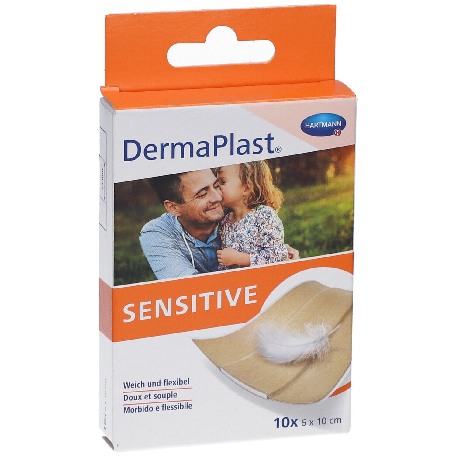 HARTMANN Dermaplast® Sensitive Pansements 6 cm x 10 cm beige