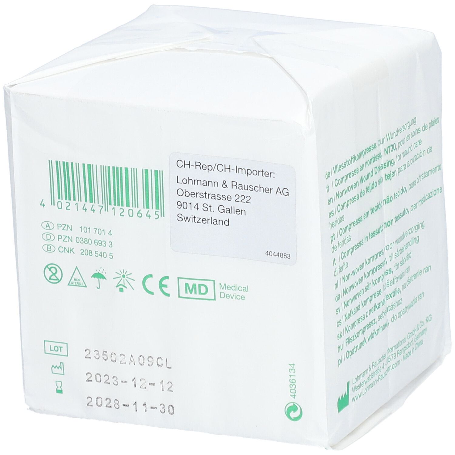 Vliwasoft® Vliesstoffkompresse 10 cm x 10 cm 4lagig unsteril