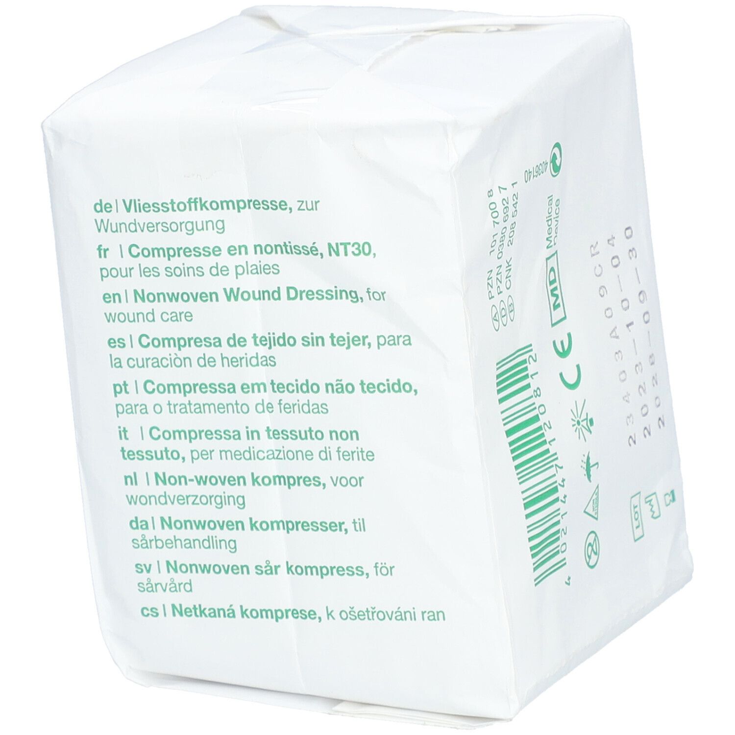 L&R Vliwasoft® Compresse non tissée 7,5 cm x 7,5 cm 4 couches stériles