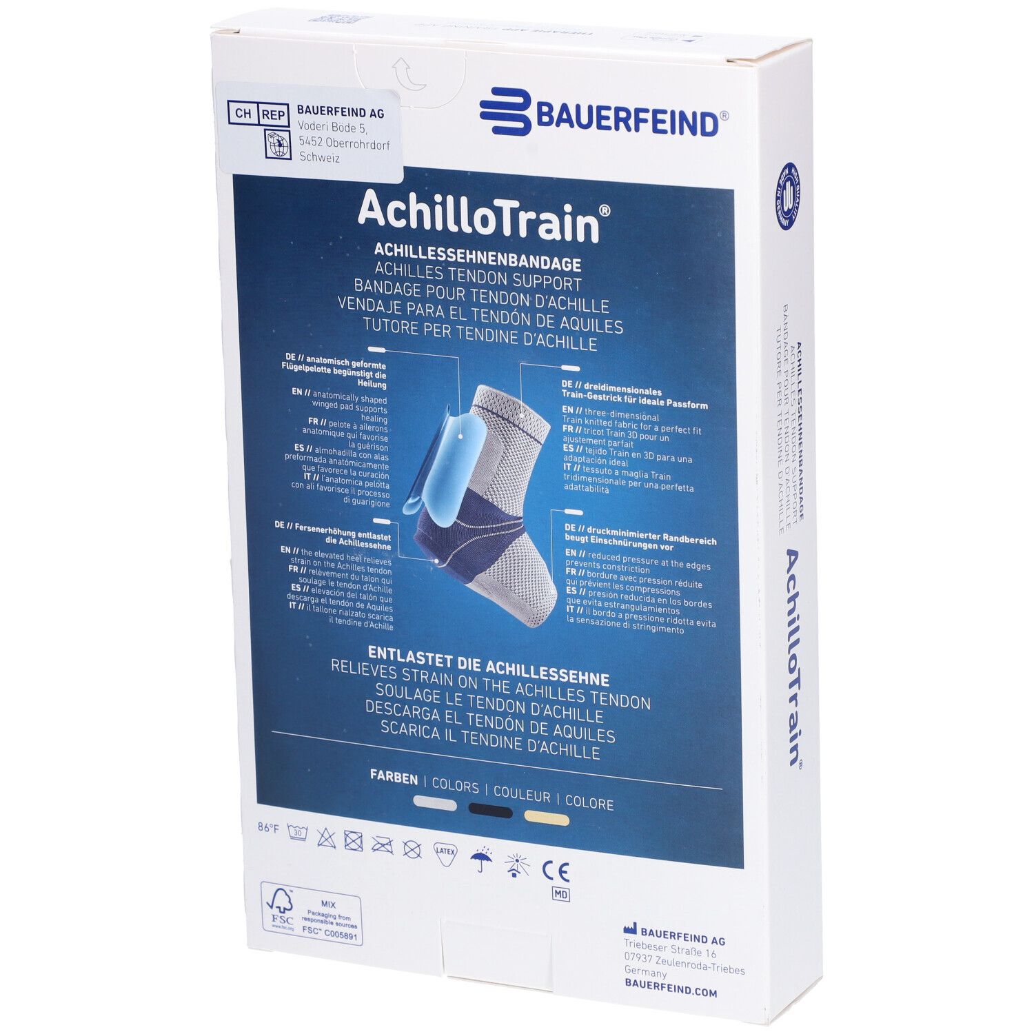Bauerfeind® AchilloTrain® Gerade Größe 3 Titanium 1 Stück