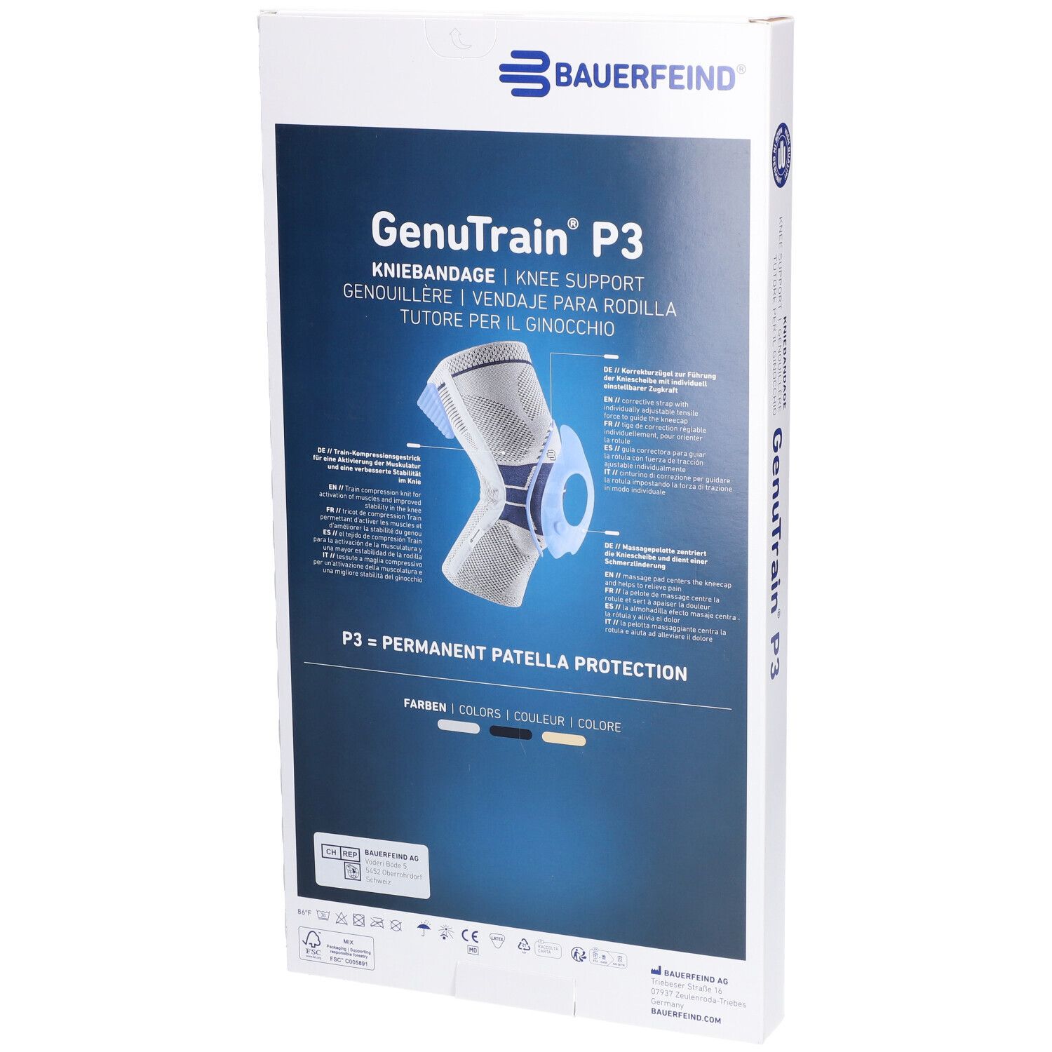 BAUERFEIND Genutrain P3 Orthèse de genou Taille 4 droit