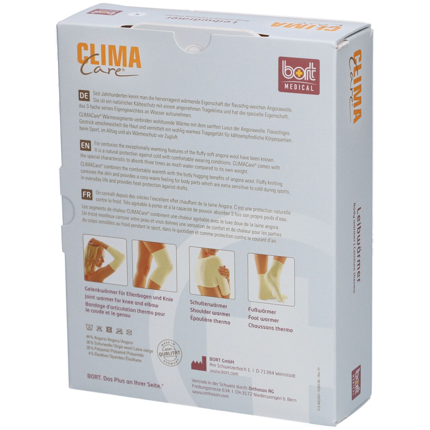 BORT CLIMACare® Leibwärmer Gr. S weiß