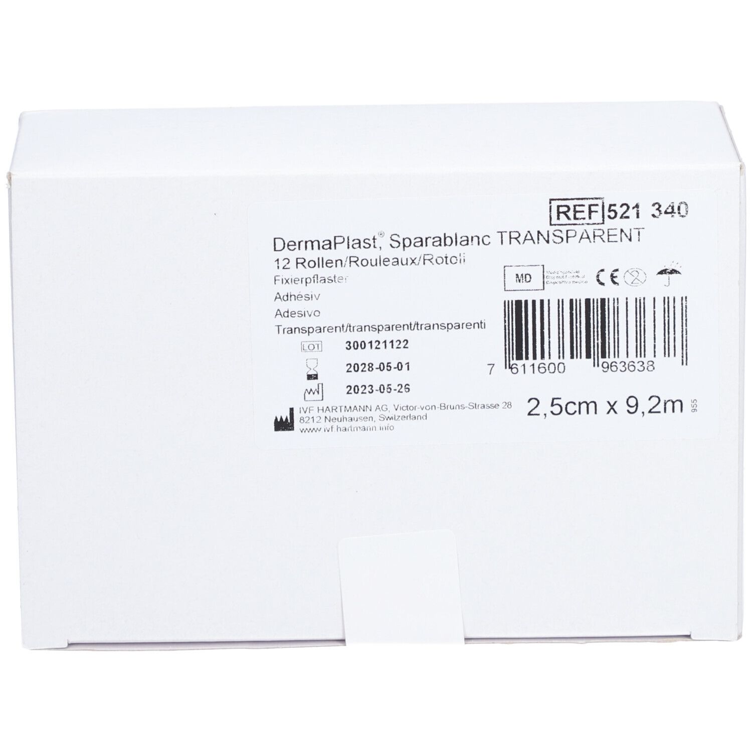 HARTMANN Dermaplast® Sparadrap transparent 2,5 cm x 9,2 m