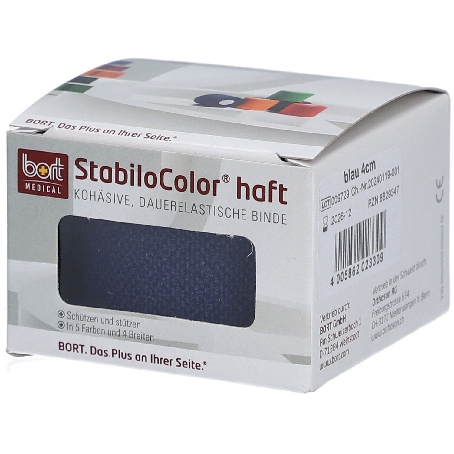BORT StabiloColor® haft Binde 4 cm blau