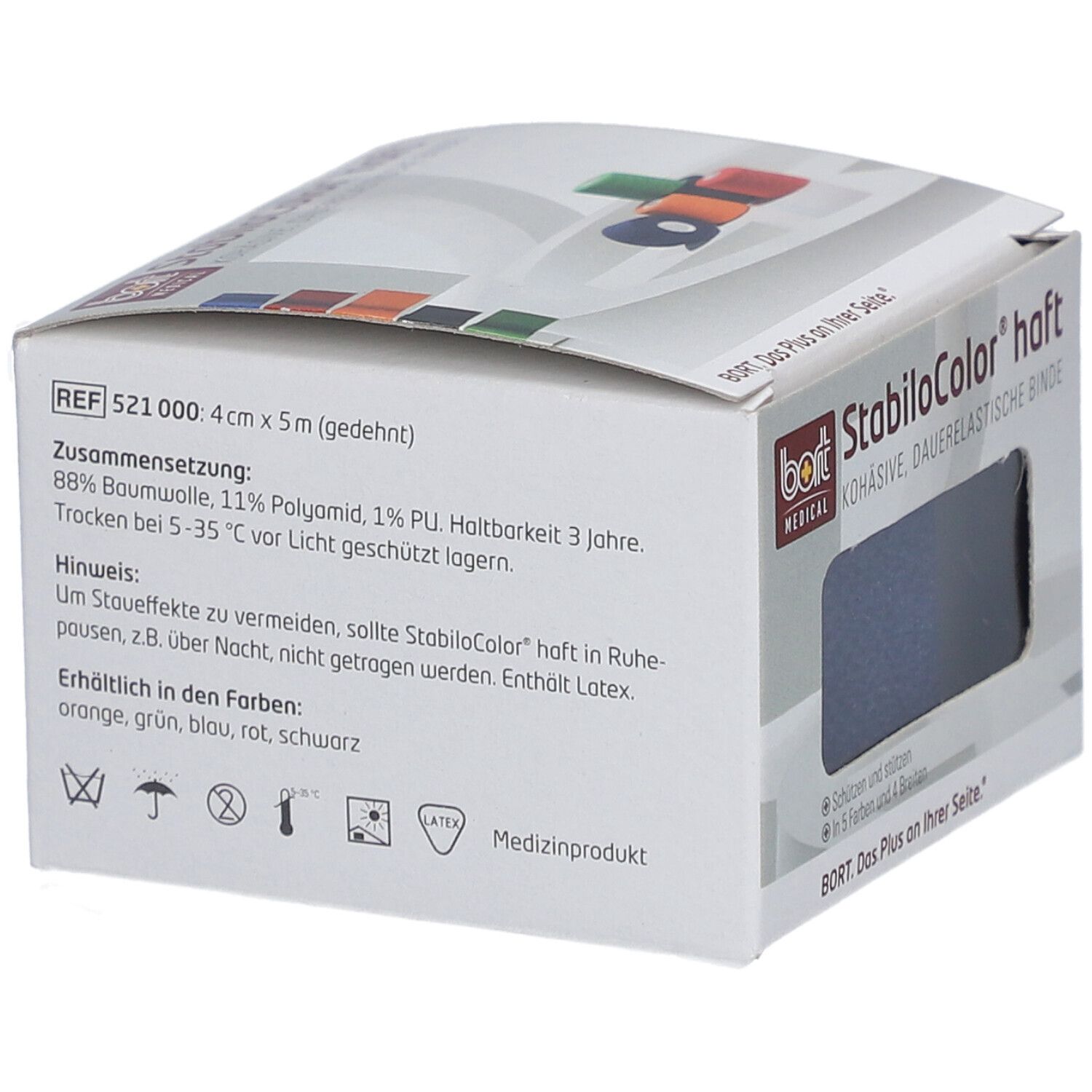 BORT StabiloColor® haft Binde 4 cm blau