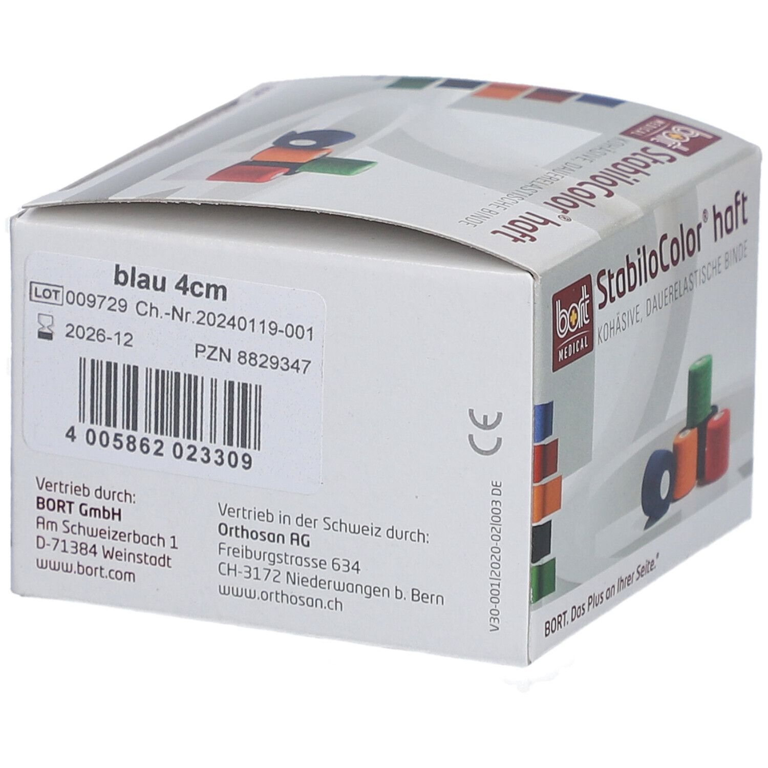 BORT StabiloColor® haft Binde 4 cm blau