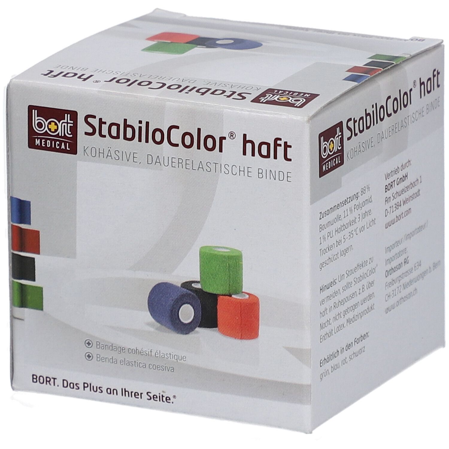 BORT StabiloColor® Bandes élastiques cohésives 6 cm bleu