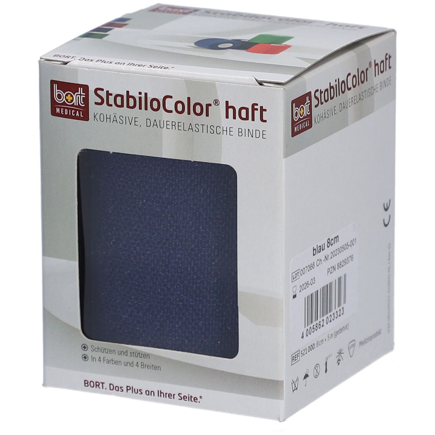BORT StabiloColor® haft Binde 8 cm blau