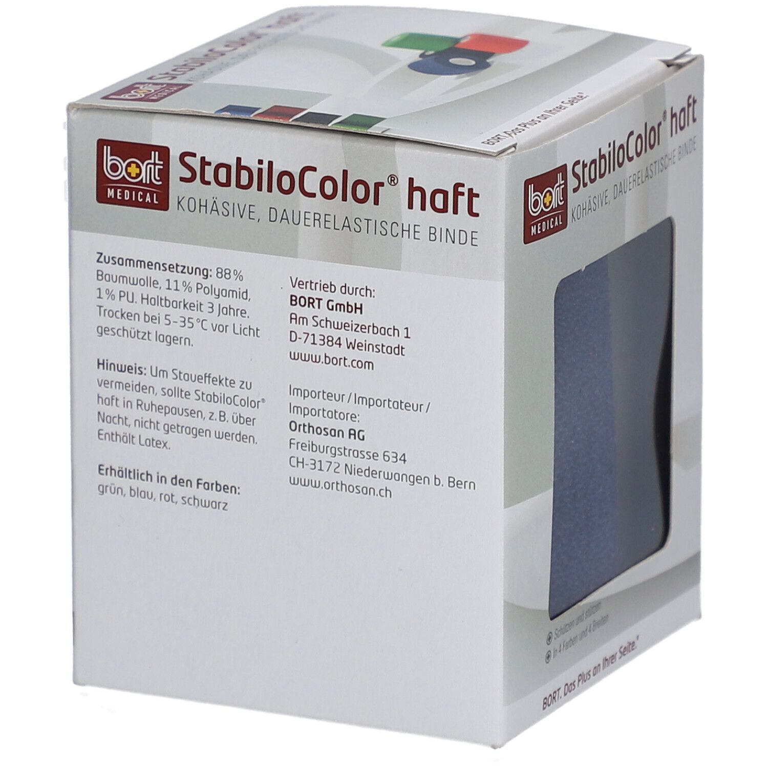 BORT StabiloColor® haft Binde 8 cm blau