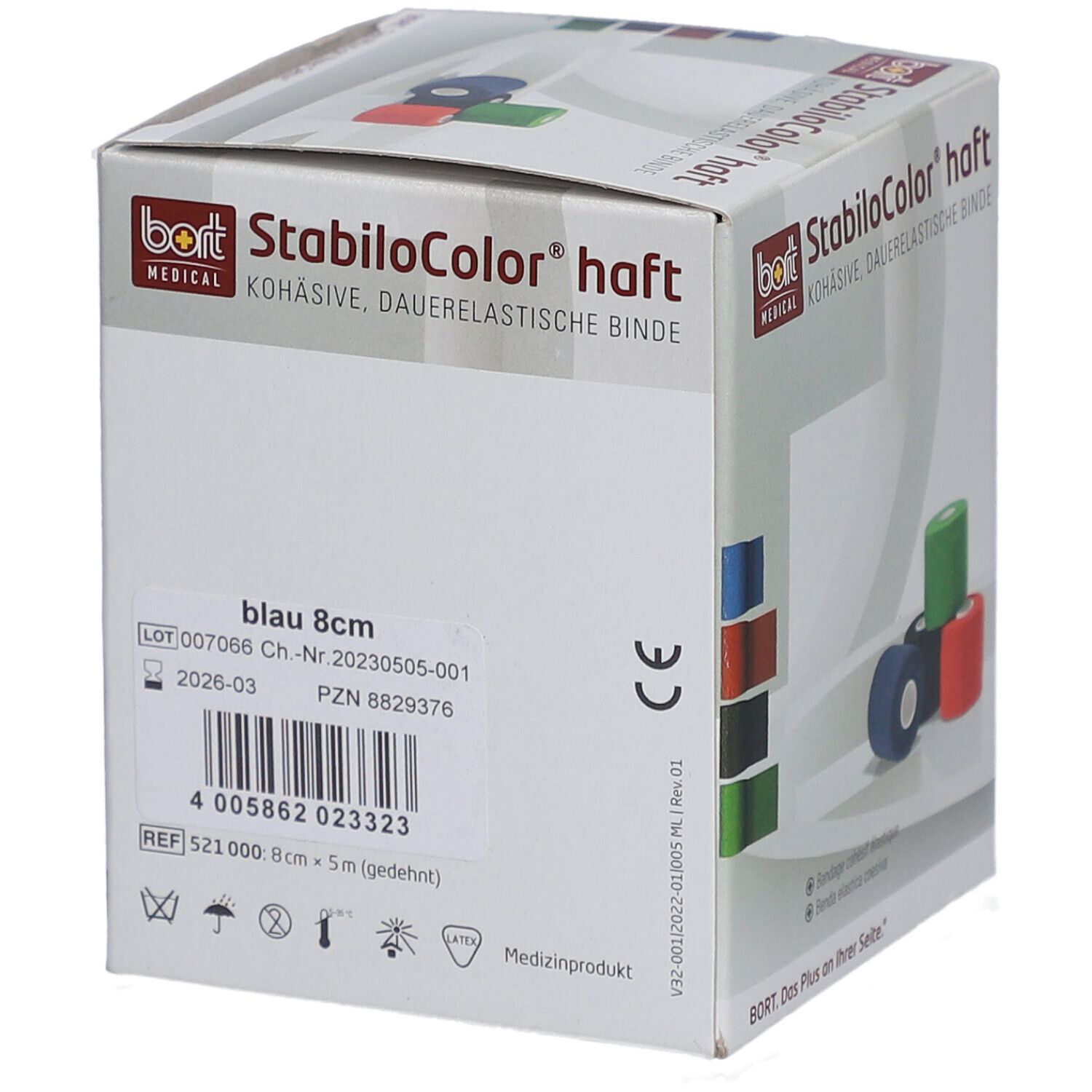 BORT StabiloColor® haft Binde 8 cm blau