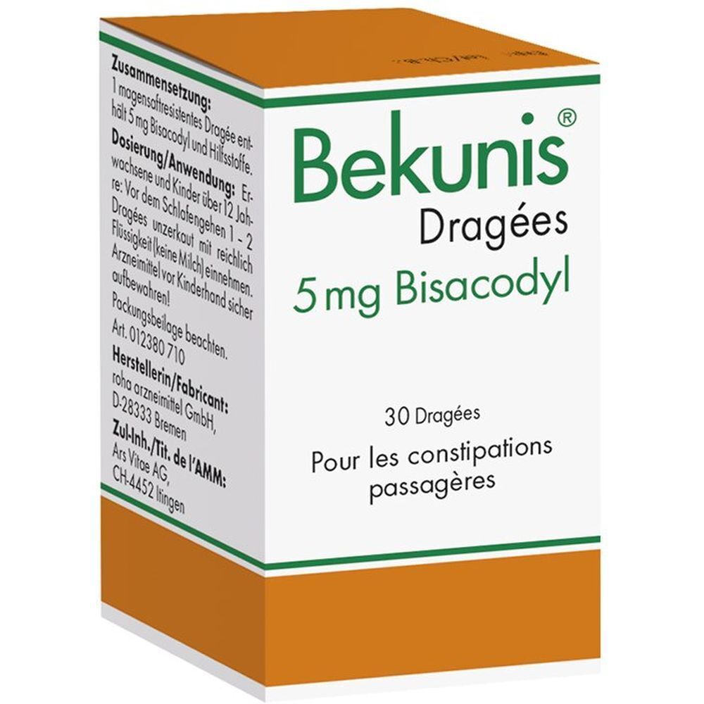 BEKUNIS Dragées 5 mg Bisacodyl Ds 30 Stk