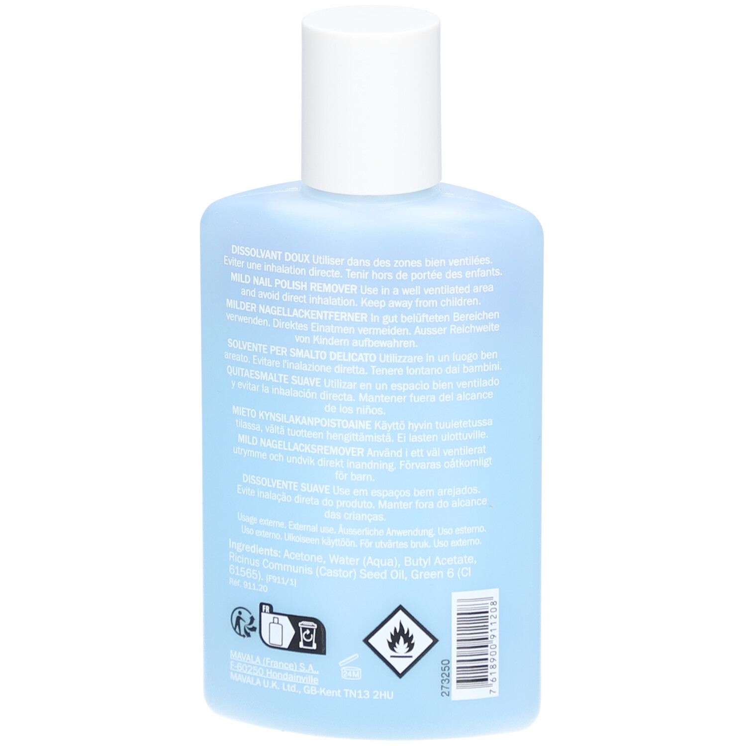 MAVALA Dissolvant pour vernis à ongles bleu