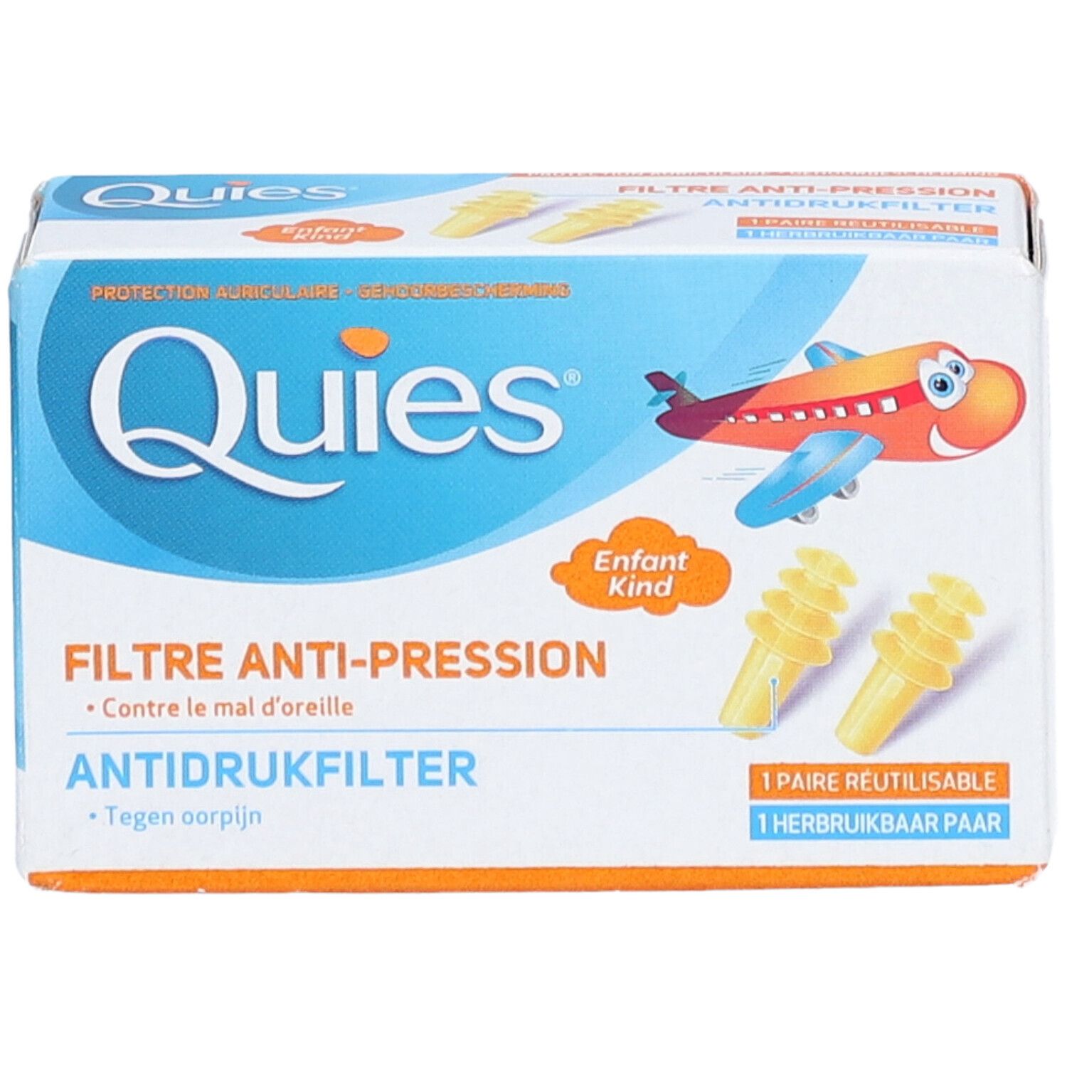 Quies Gehörschutz Druckschutzfilter Earplane - Speziell für Kinder im Flugzeug