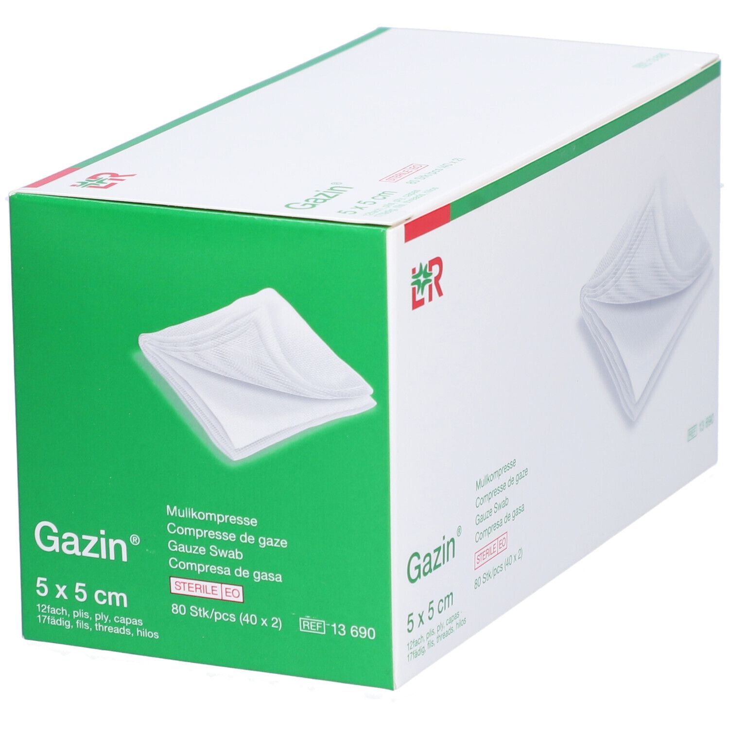 GAZIN Compresses de gaze 5 x 5 cm 12 plis