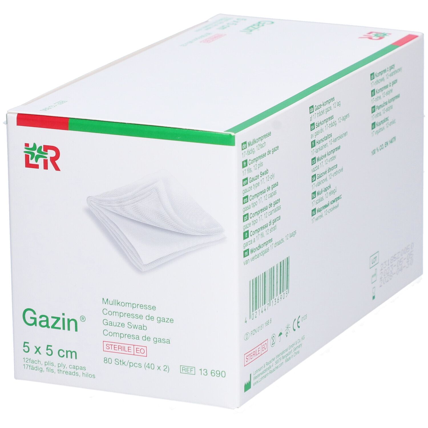 GAZIN Compresses de gaze 5 x 5 cm 12 plis