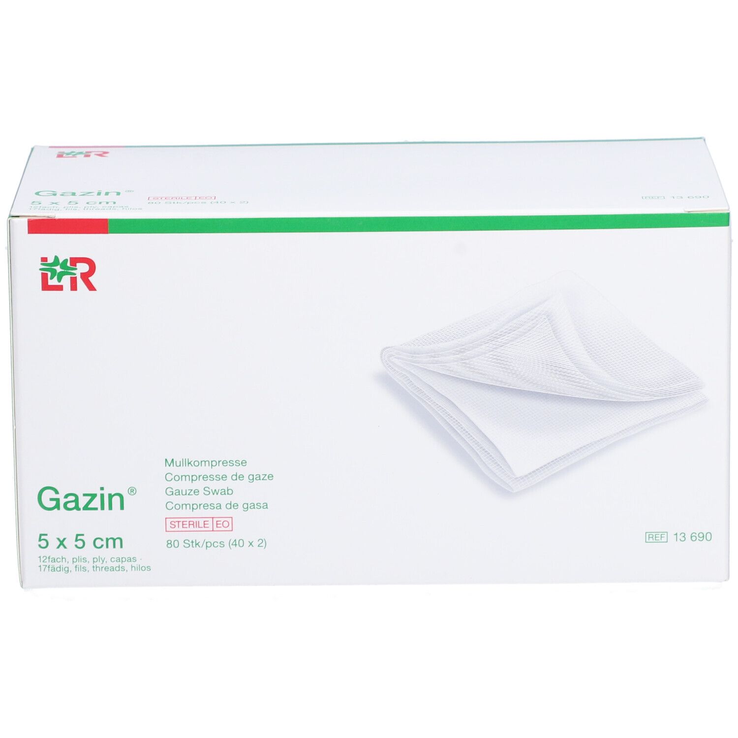 GAZIN Compresses de gaze 5 x 5 cm 12 plis