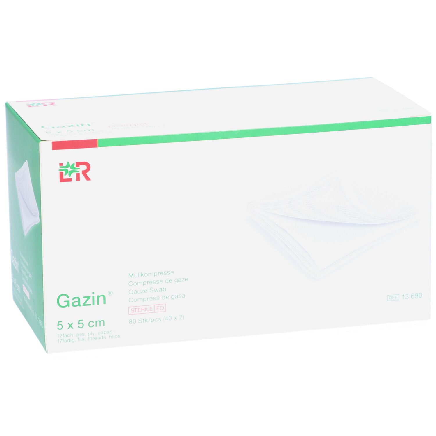 GAZIN Compresses de gaze 5 x 5 cm 12 plis