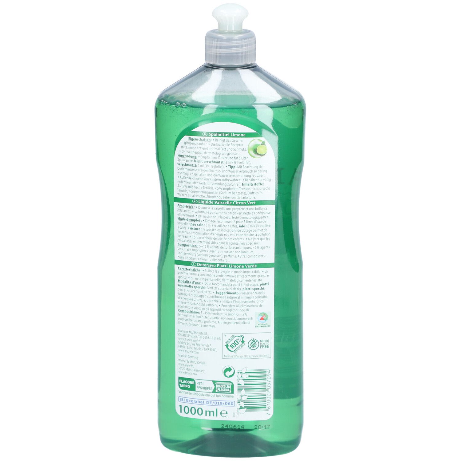 FROSCH Liquide Vaisselle Citron Vert