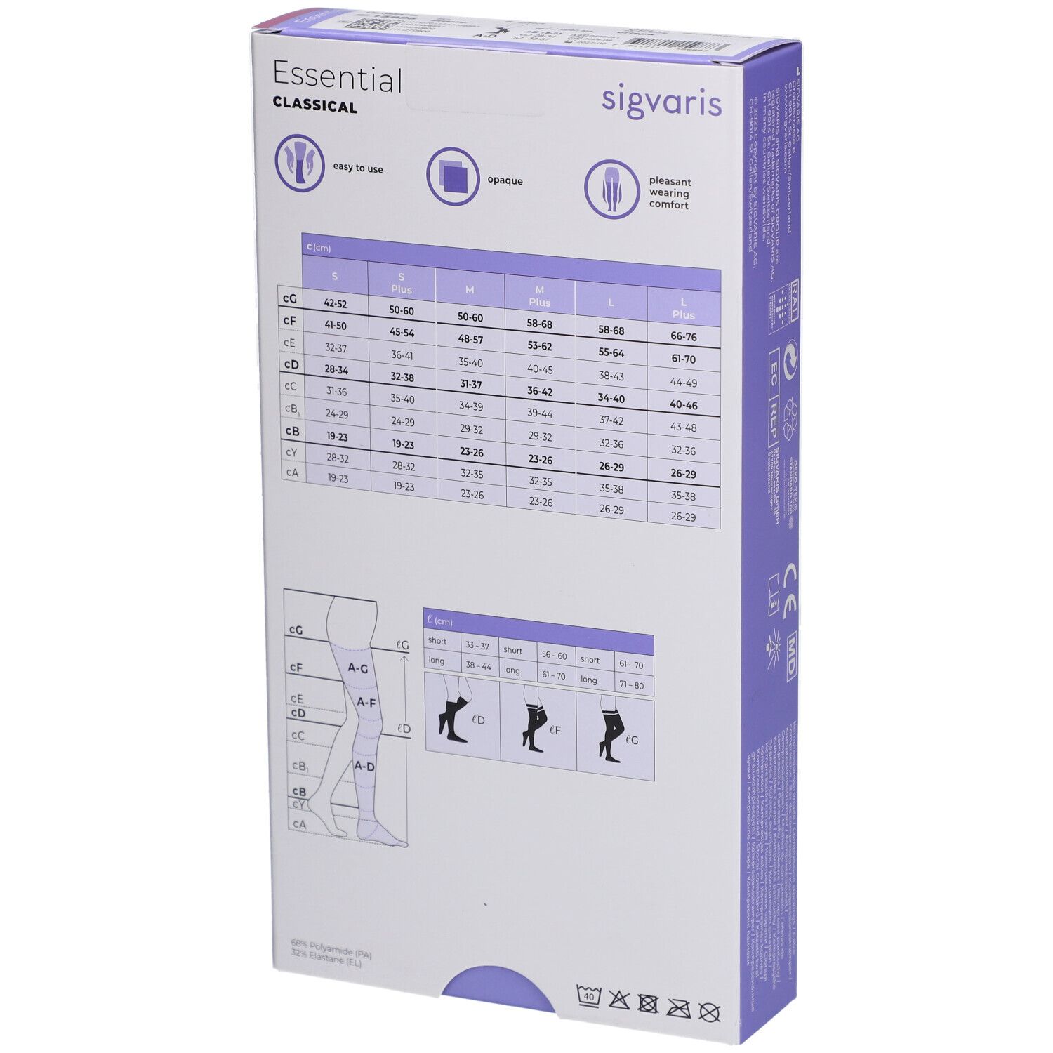 SIGVARIS Essential Classical A-D KKL2 S kurz offen crispa