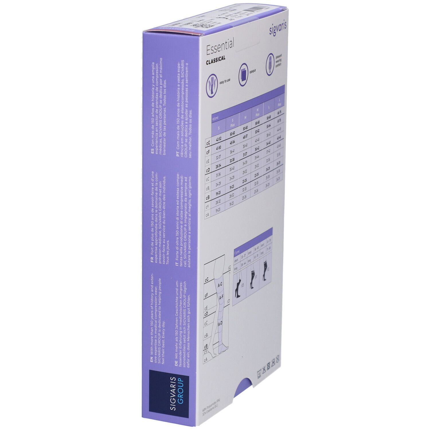 SIGVARIS Essential Classical A-D KKL2 S kurz offen crispa