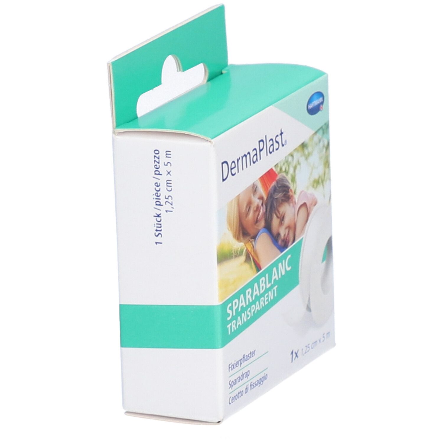 HARTMANN Dermaplast® Sparablanc Transparent 1,25 cm x 5 m weiß