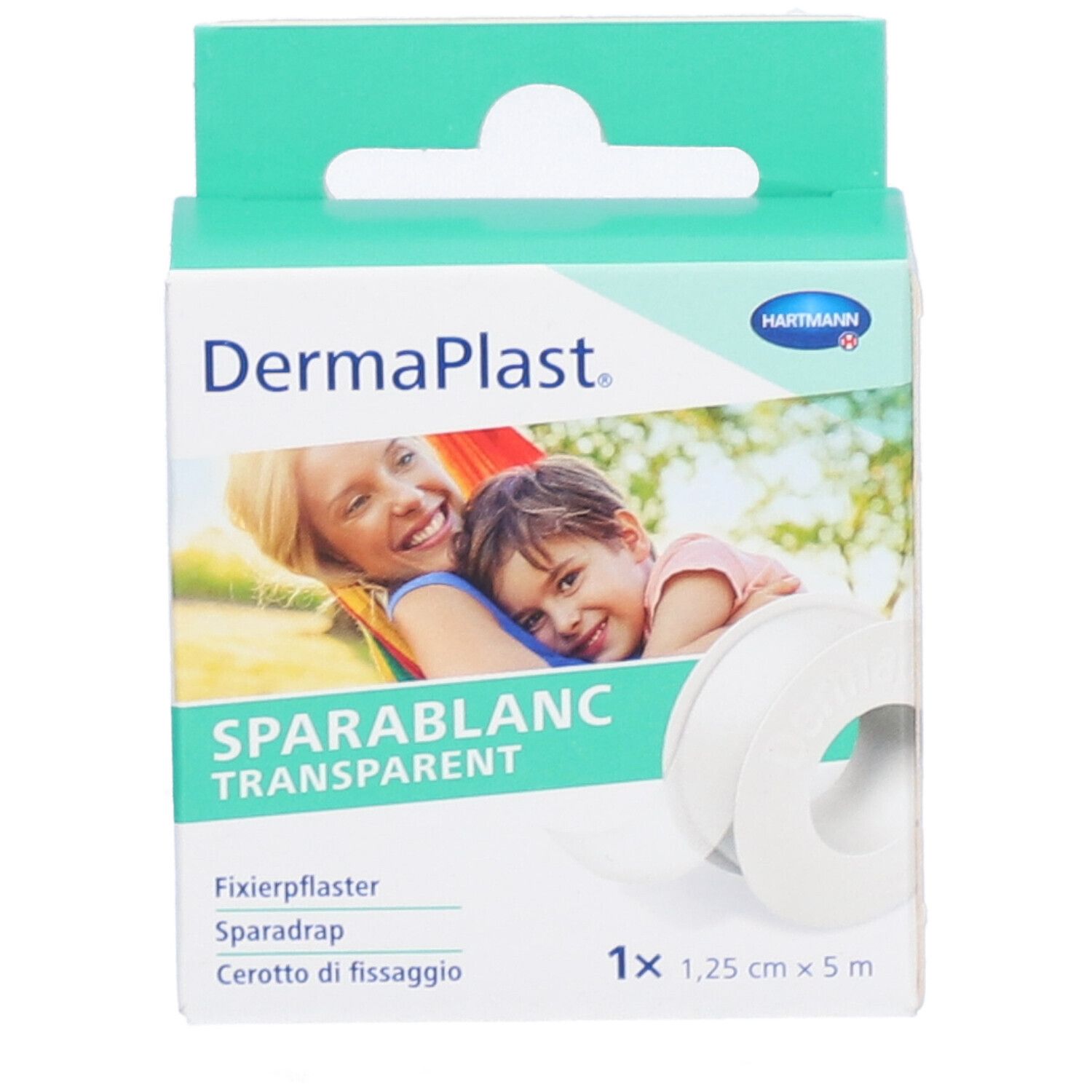 HARTMANN Dermaplast® Sparablanc Transparent 1,25 cm x 5 m weiß