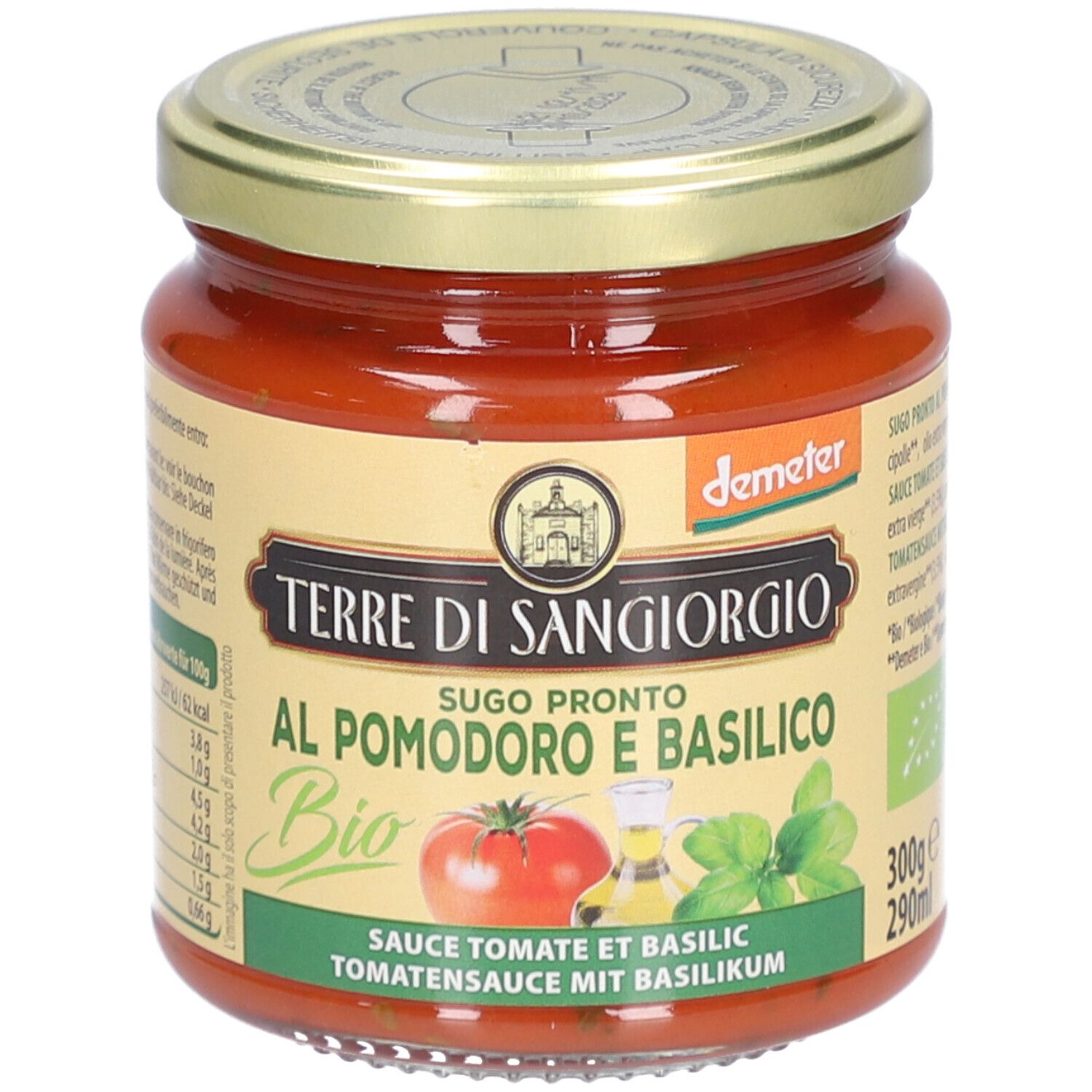Terre di Sangiorgio Bio Tomatensauce mit Basilikum