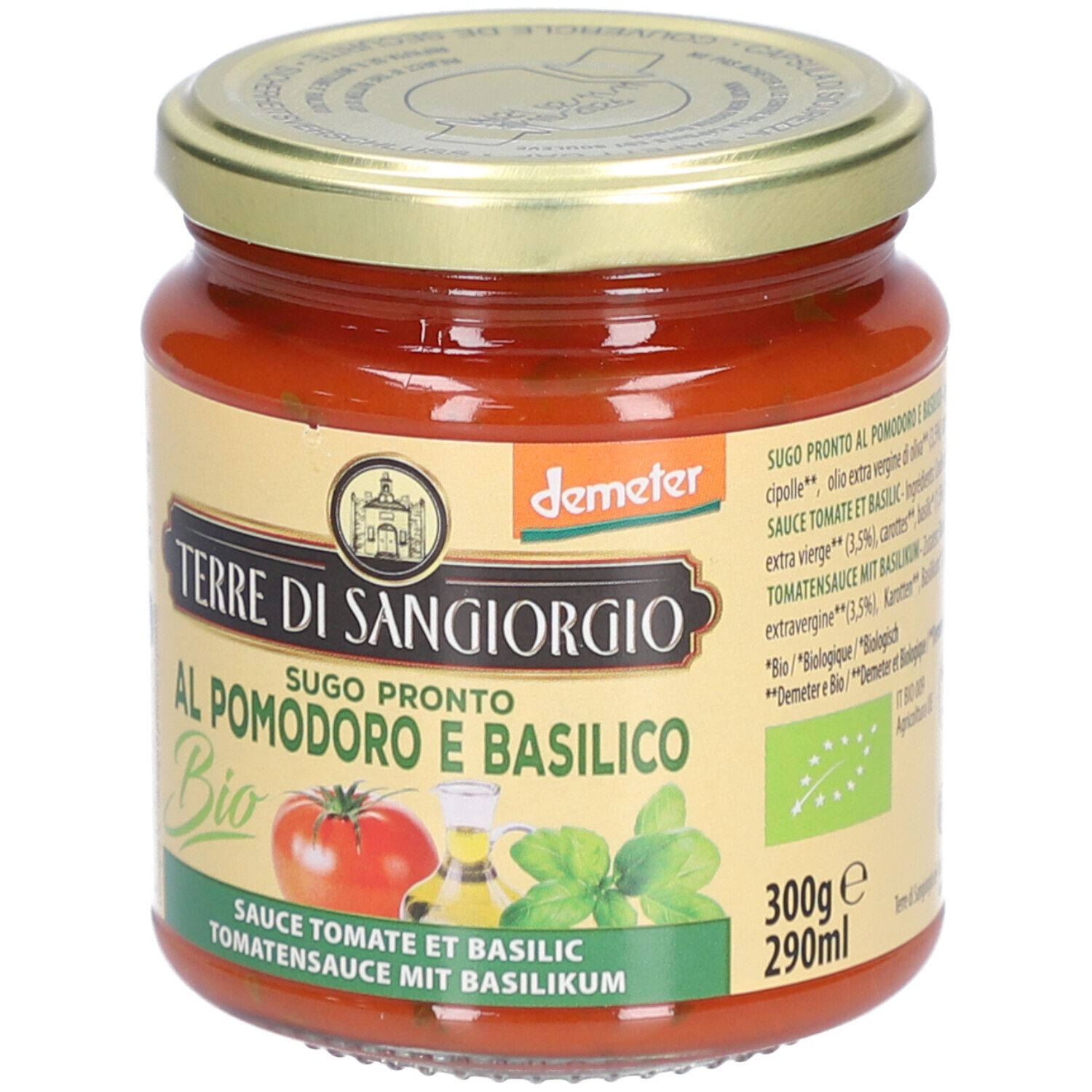 Terre di Sangiorgio Bio Tomatensauce mit Basilikum