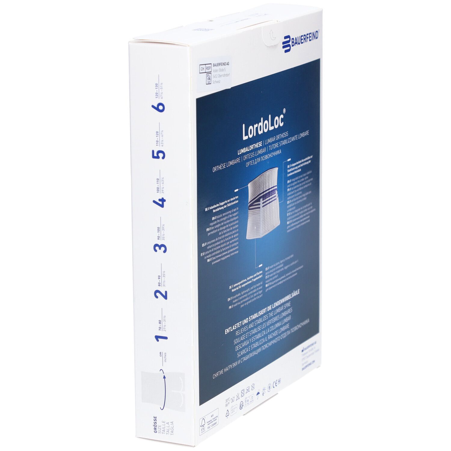 BAUERFEIND® LordoLoc® Lumbale Orthese Größe 6 Titanium