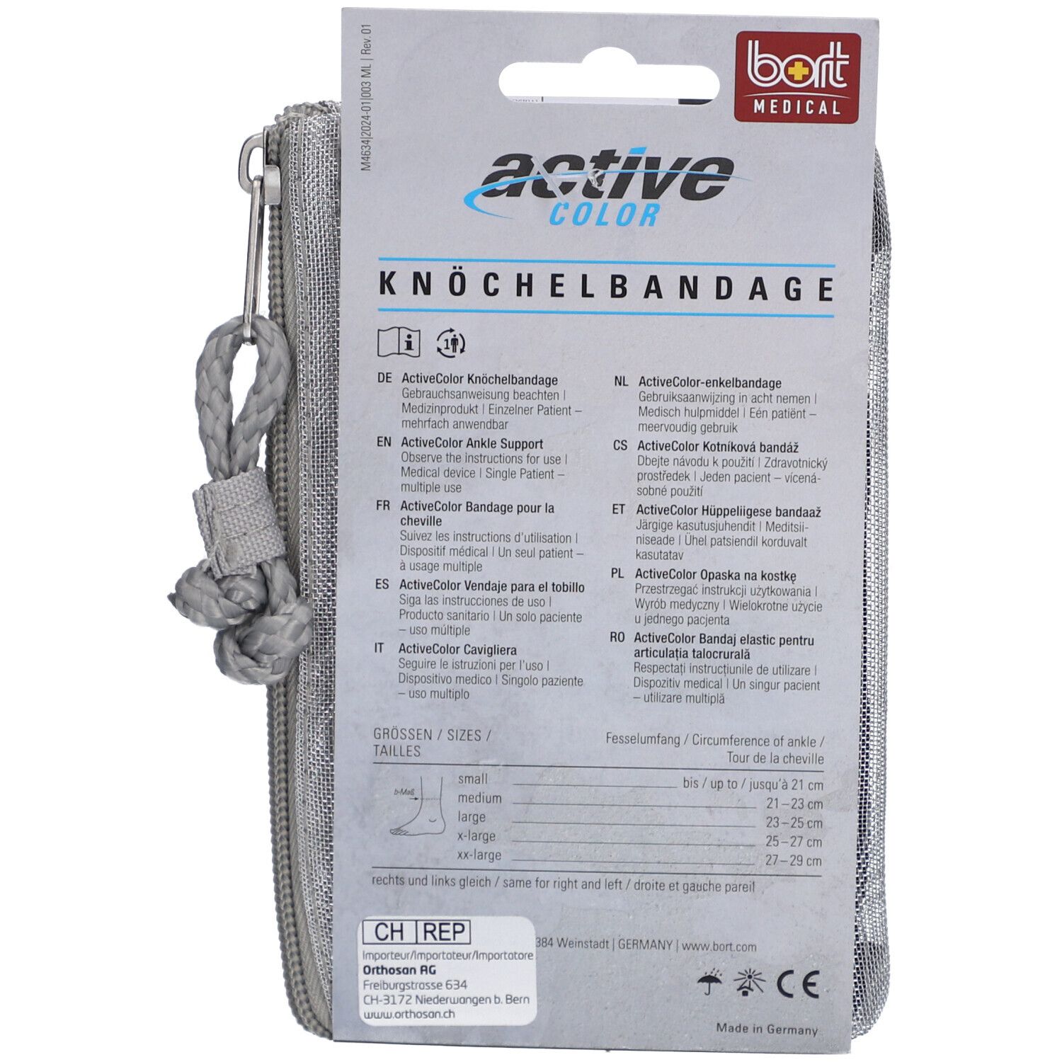 BORT ActiveColor® Knöchelbandage Gr. M schwarz