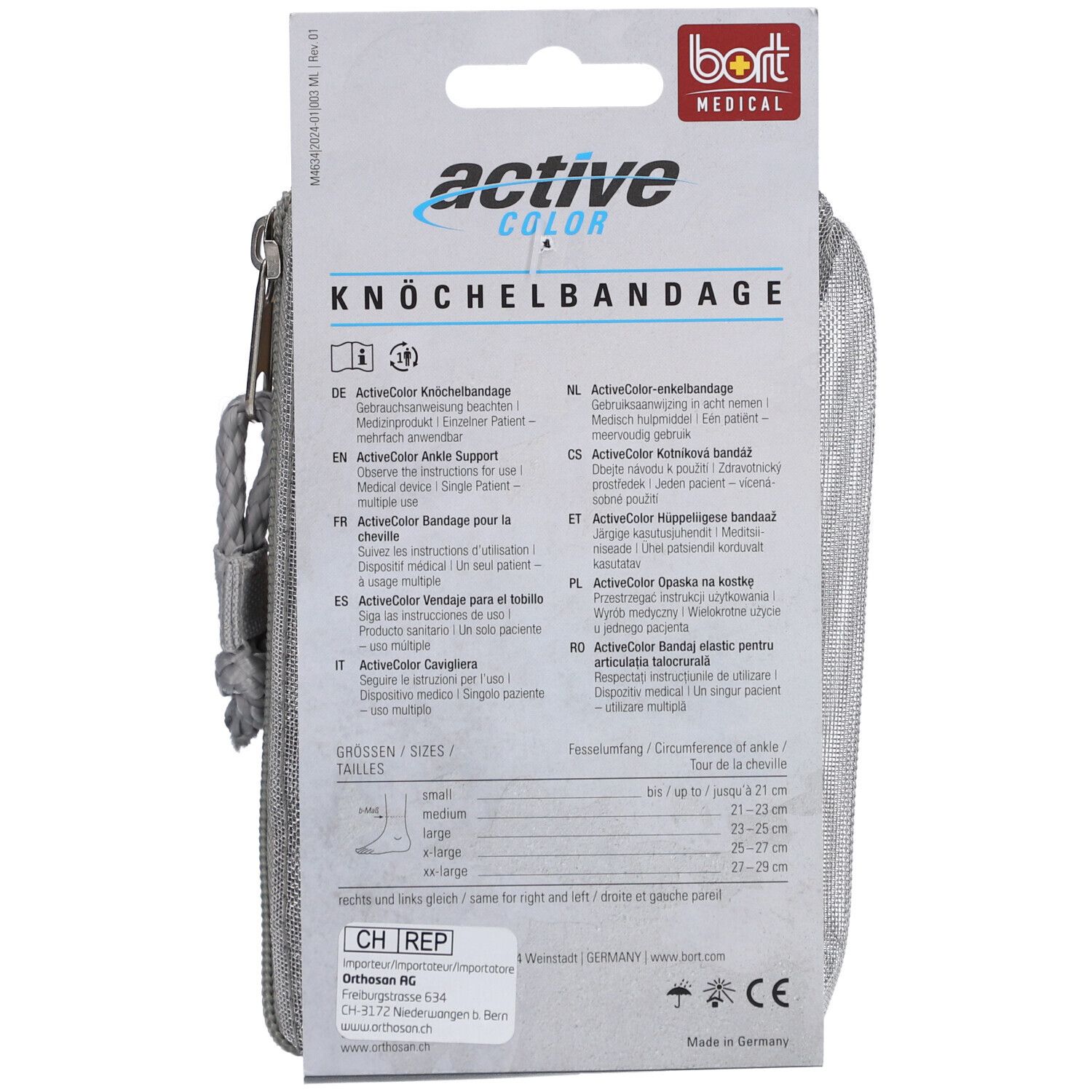 BORT ActiveColor® Knöchelbandage Gr. S haut