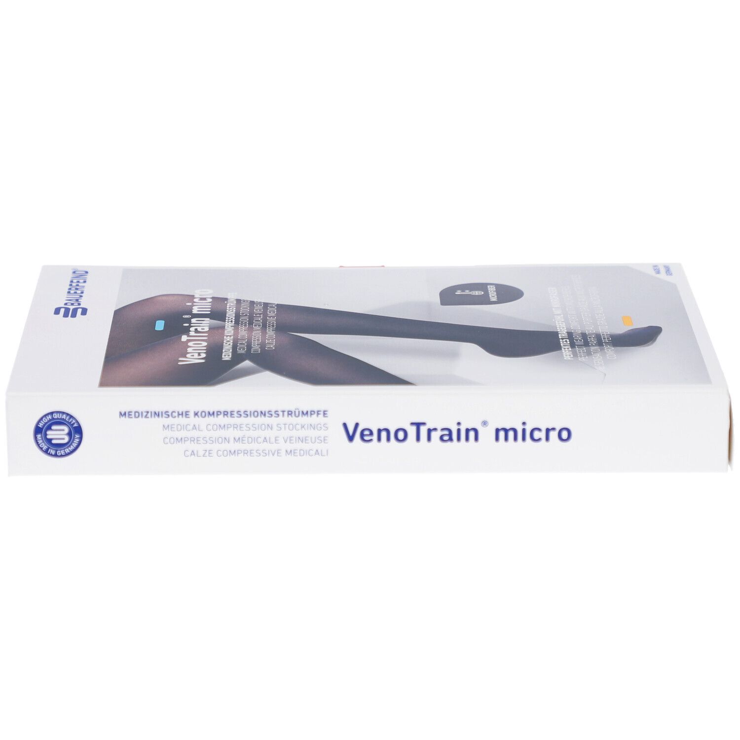 BAUERFEIND VenoTrain micro strumpf schwarz - Medizinische Kompressionsstrümpfe - AD CCL2 Größe M plus/lang Fuß geschlossen