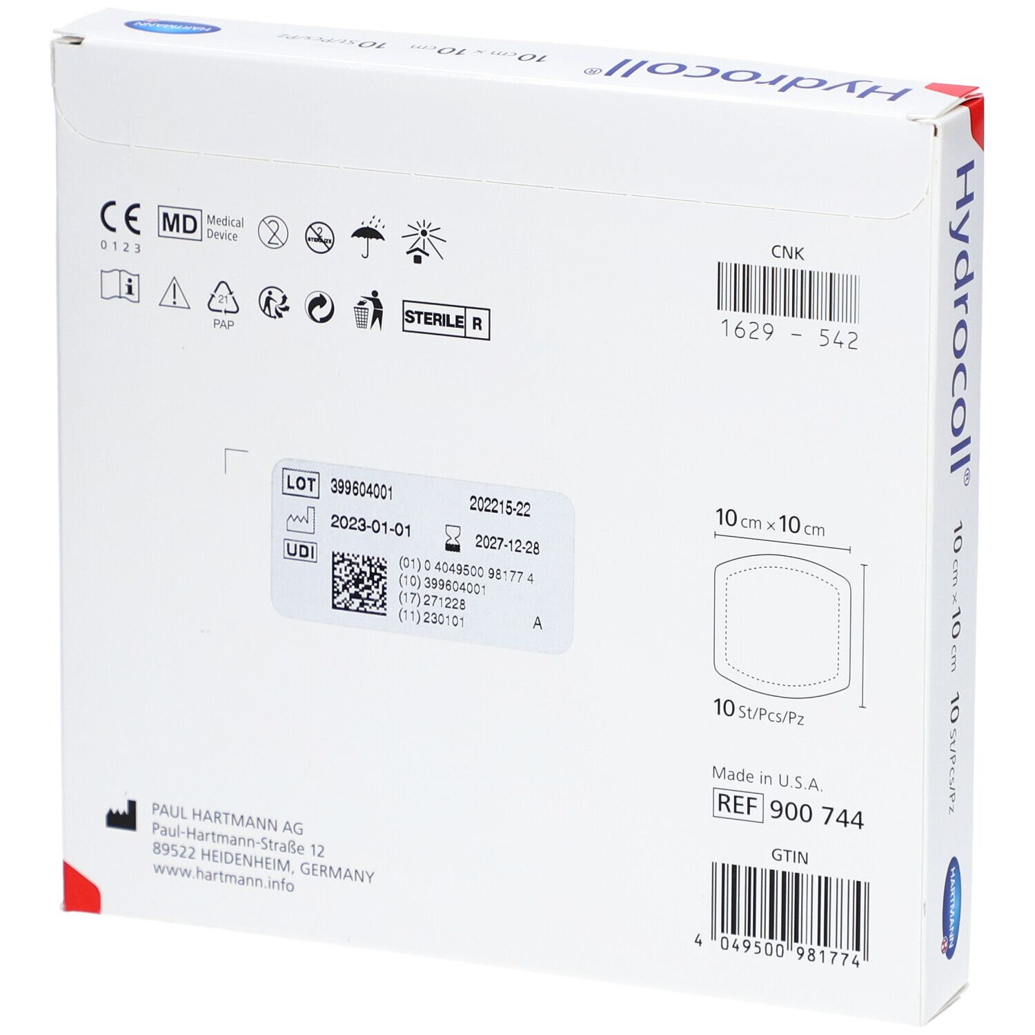 HARTMANN Hydrocoll® Pansement hydrocolloïde 10 x 10 cm