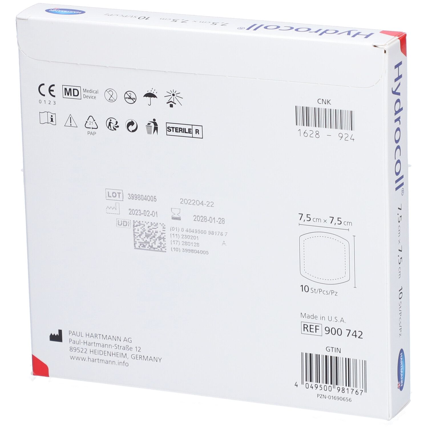 HARTMANN Hydrocoll® Sacral Pansement 7,5 x 7,5 cm