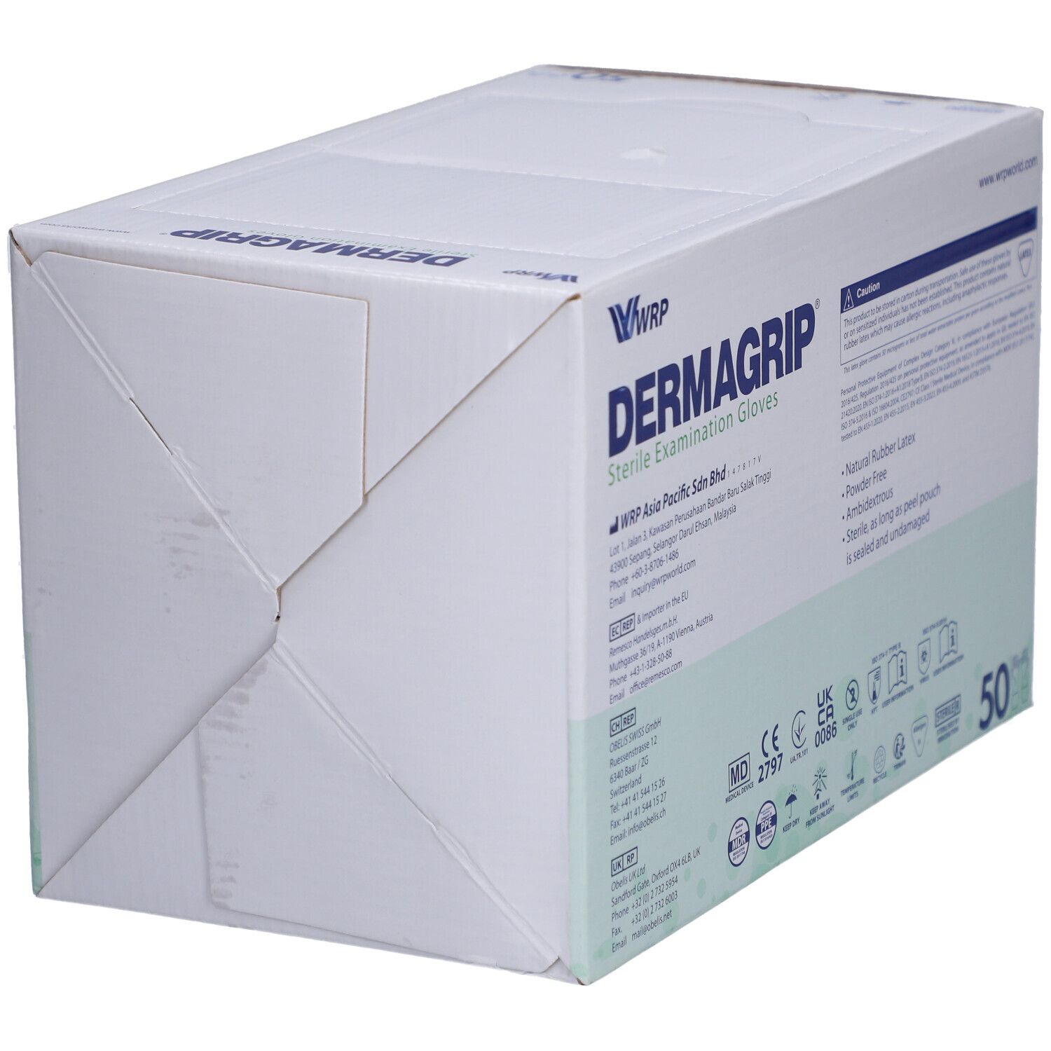 Dermagrip Untersuchungs-Handschuhe Latex L steril