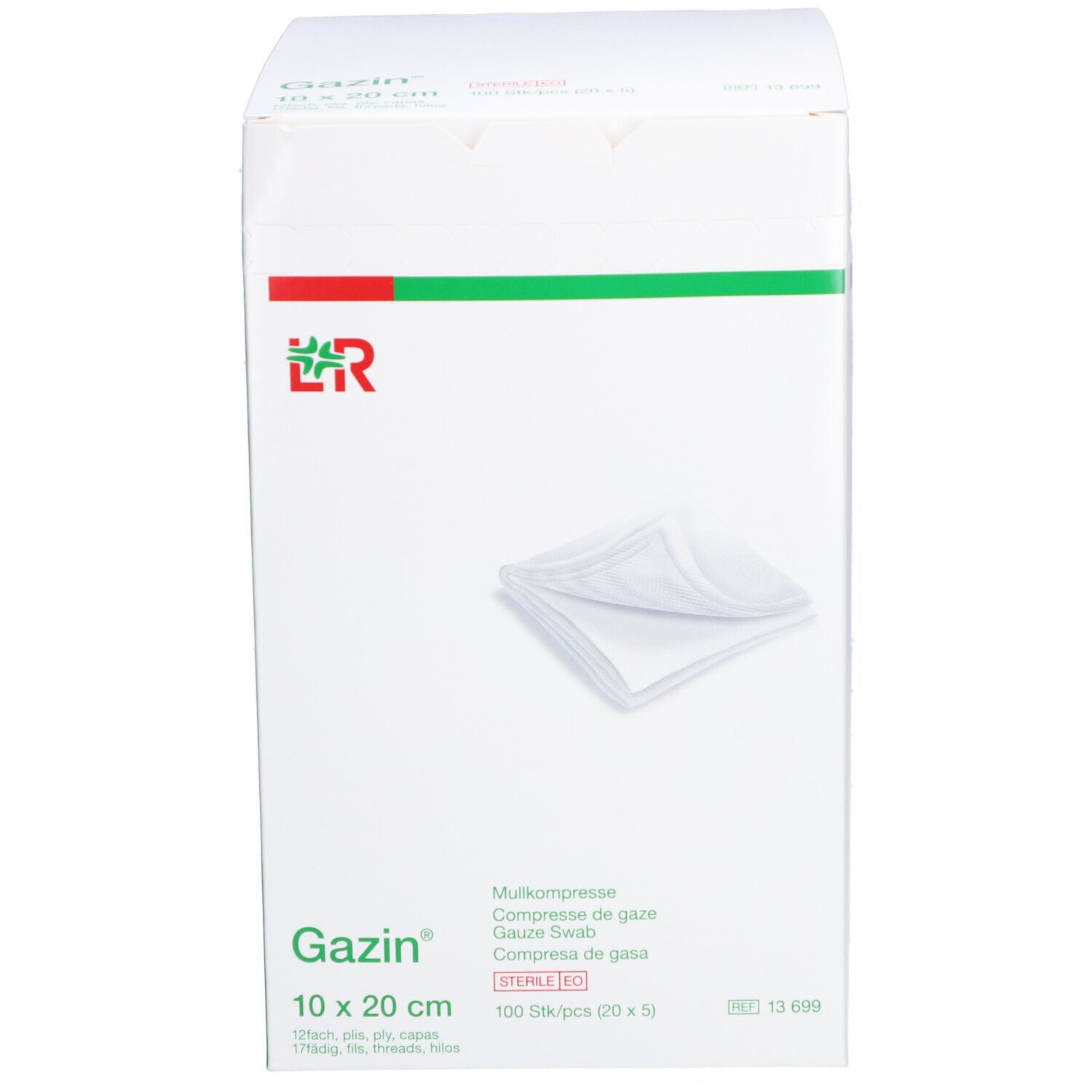 GAZIN Compresses de gaze 10 x 20 cm 12 plis