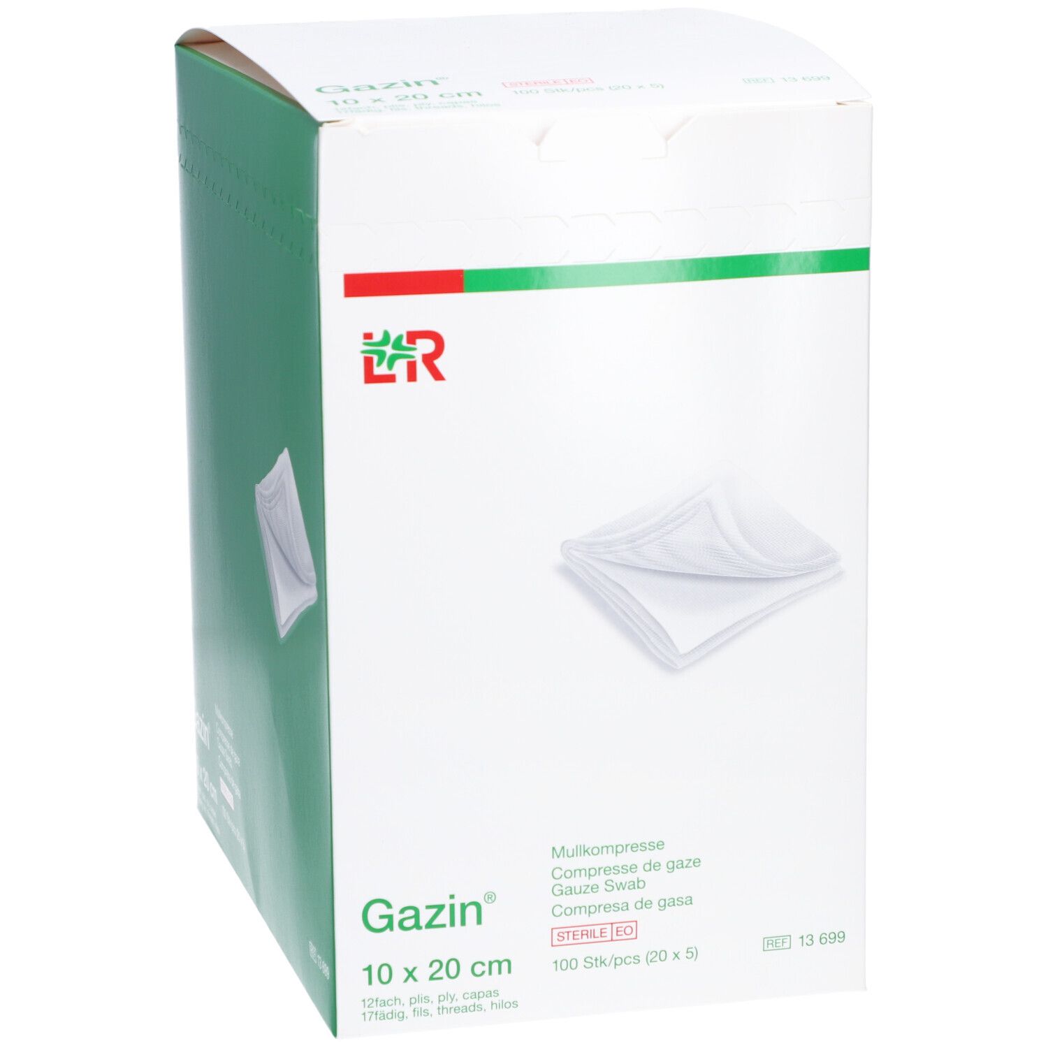 GAZIN Compresses de gaze 10 x 20 cm 12 plis