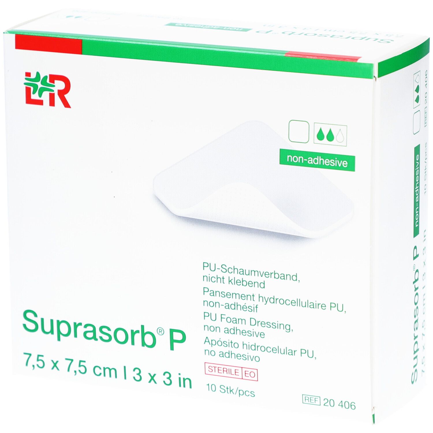 Suprasorb® P PU-Schaumverband 7,5 cm x 7,5 cm nicht selbstklebend
