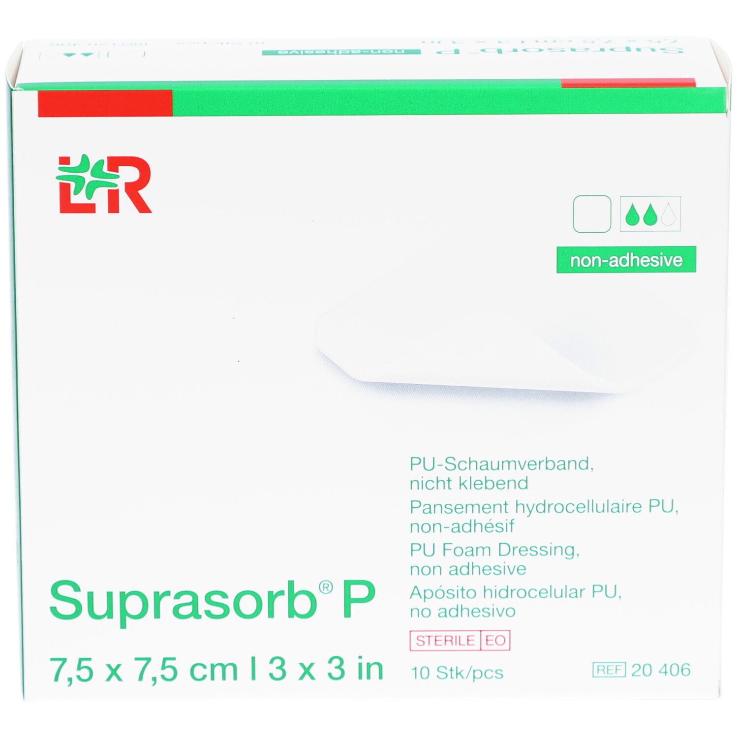 Suprasorb® P PU-Schaumverband 7,5 cm x 7,5 cm nicht selbstklebend