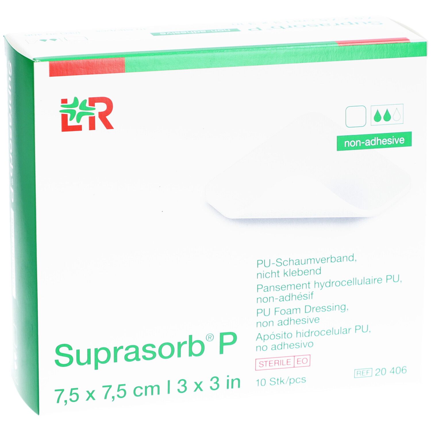 Suprasorb® P PU-Schaumverband 7,5 cm x 7,5 cm nicht selbstklebend