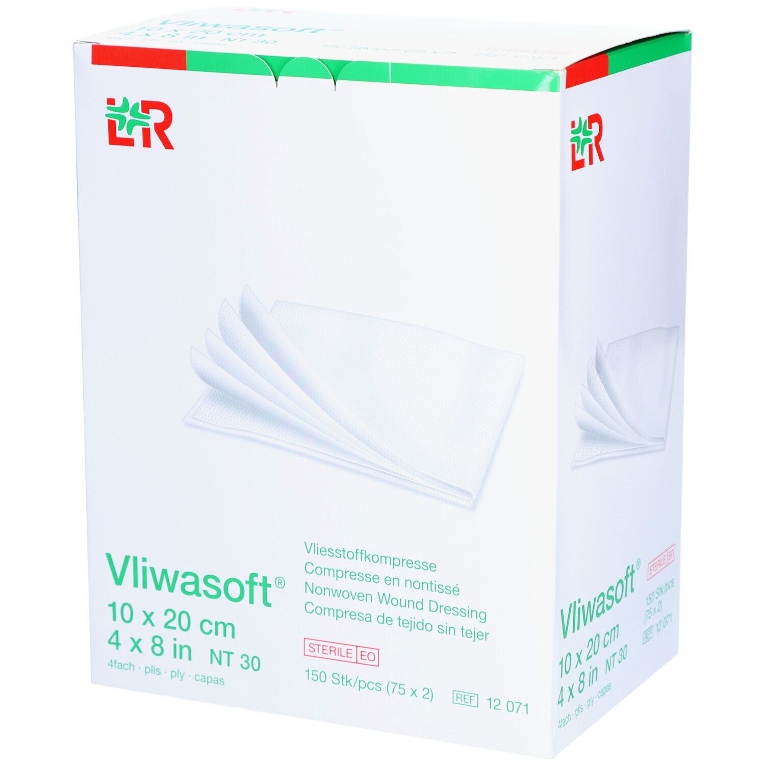 L&R Vliwasoft® Compresse en nontissé 10 x 20 cm