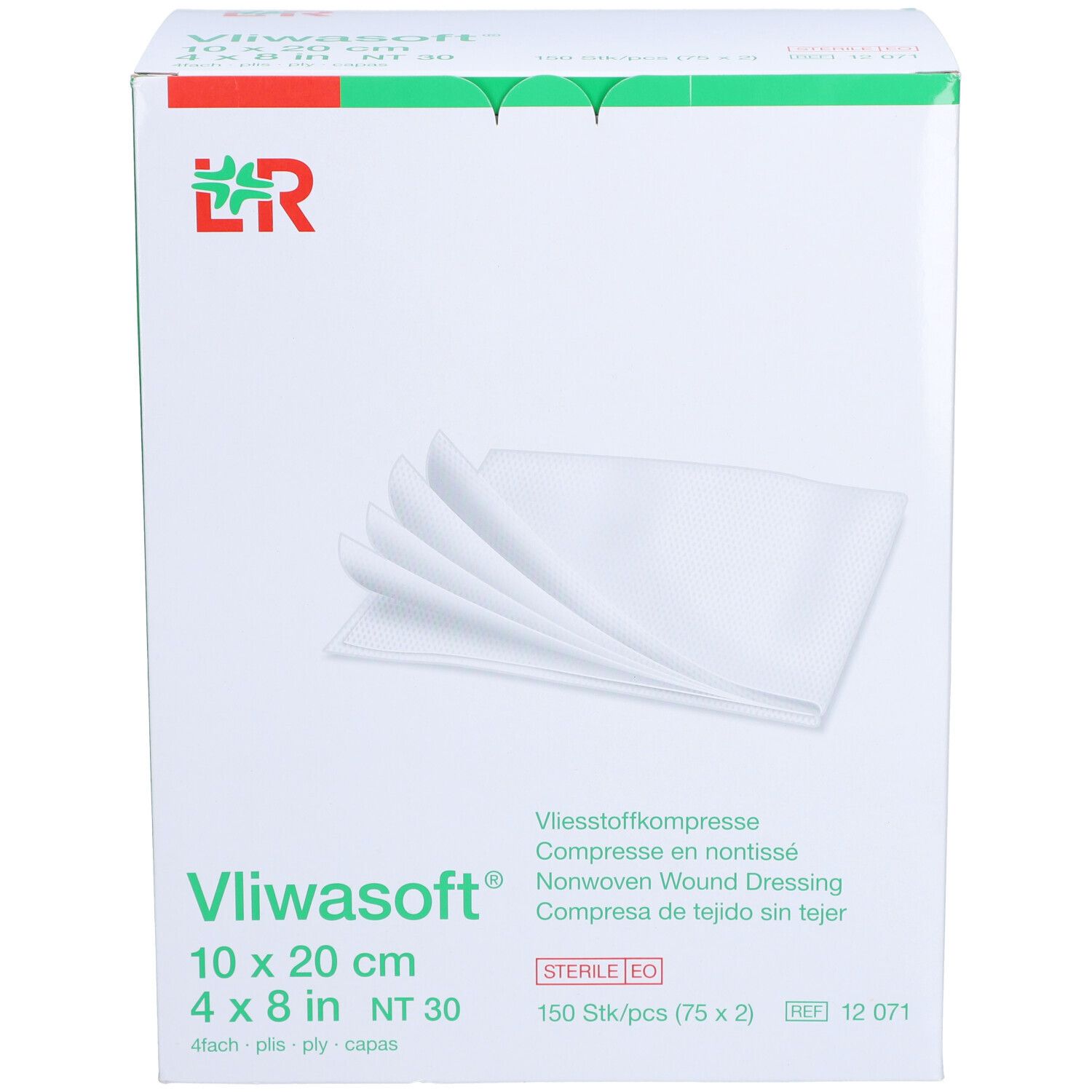 L&R Vliwasoft® Compresse en nontissé 10 x 20 cm
