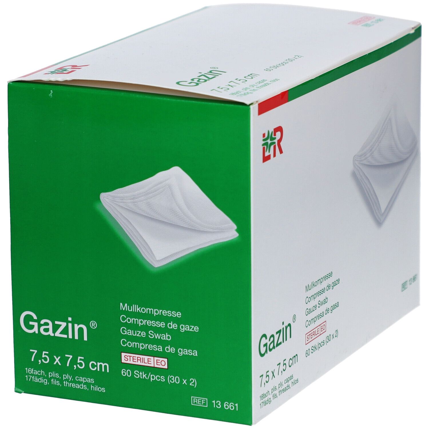 L&R Gazin® Mullkompresse 7,5 x 7,5 cm