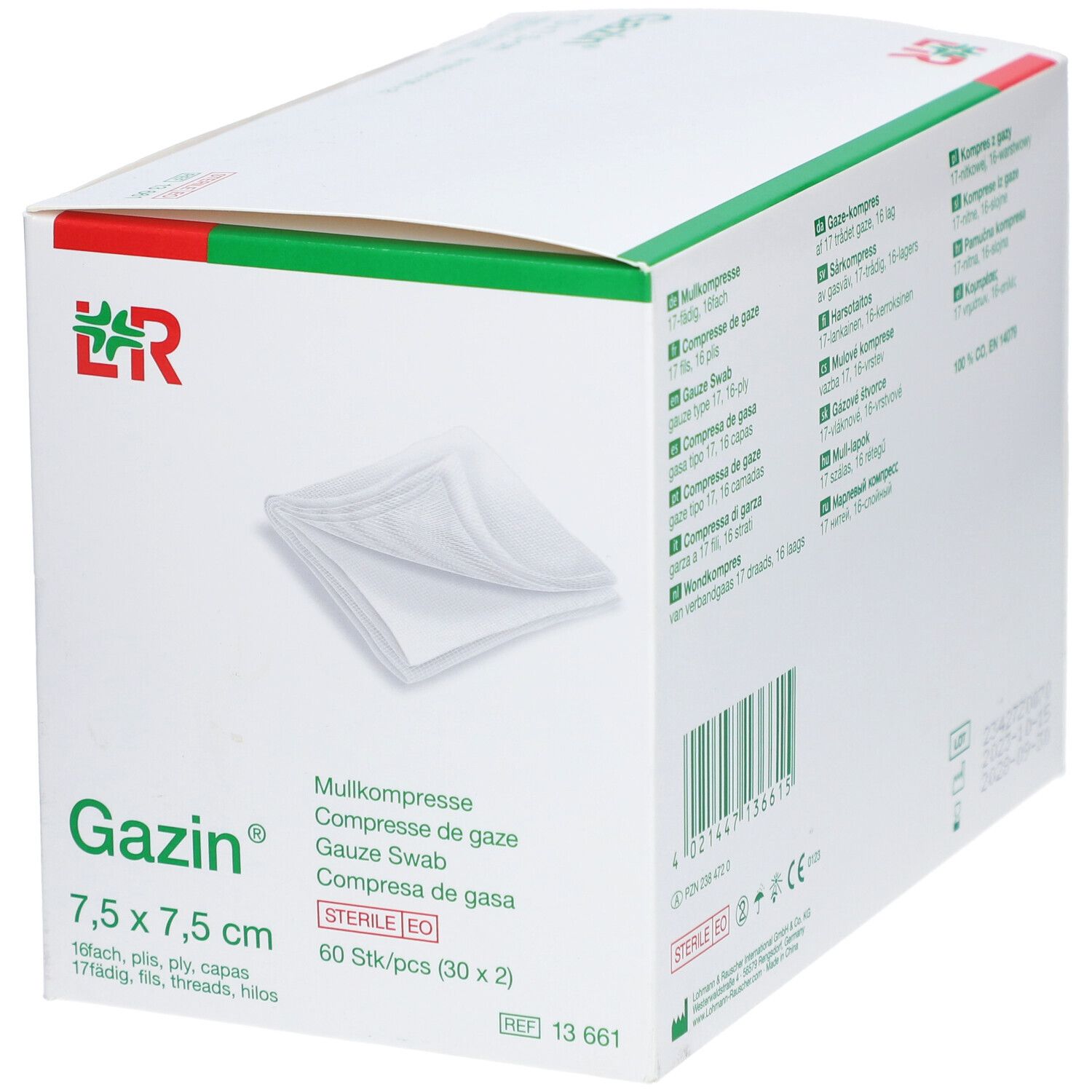 L&R Gazin® Mullkompresse 7,5 x 7,5 cm