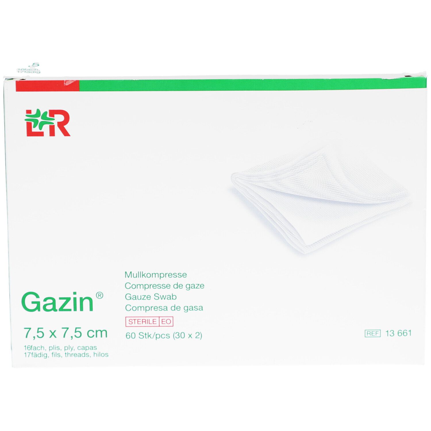 L&R Gazin® Mullkompresse 7,5 x 7,5 cm