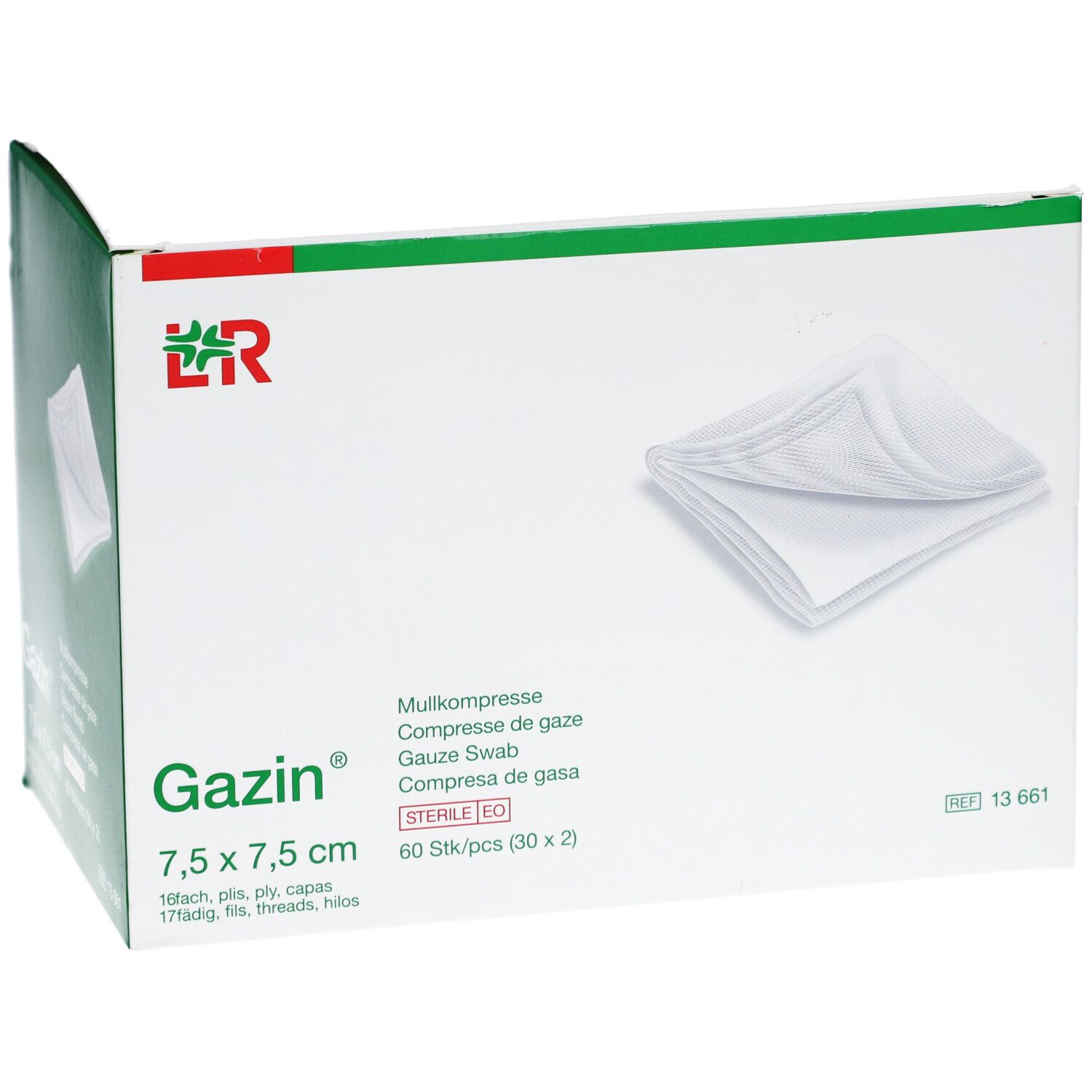L&R Gazin® Mullkompresse 7,5 x 7,5 cm