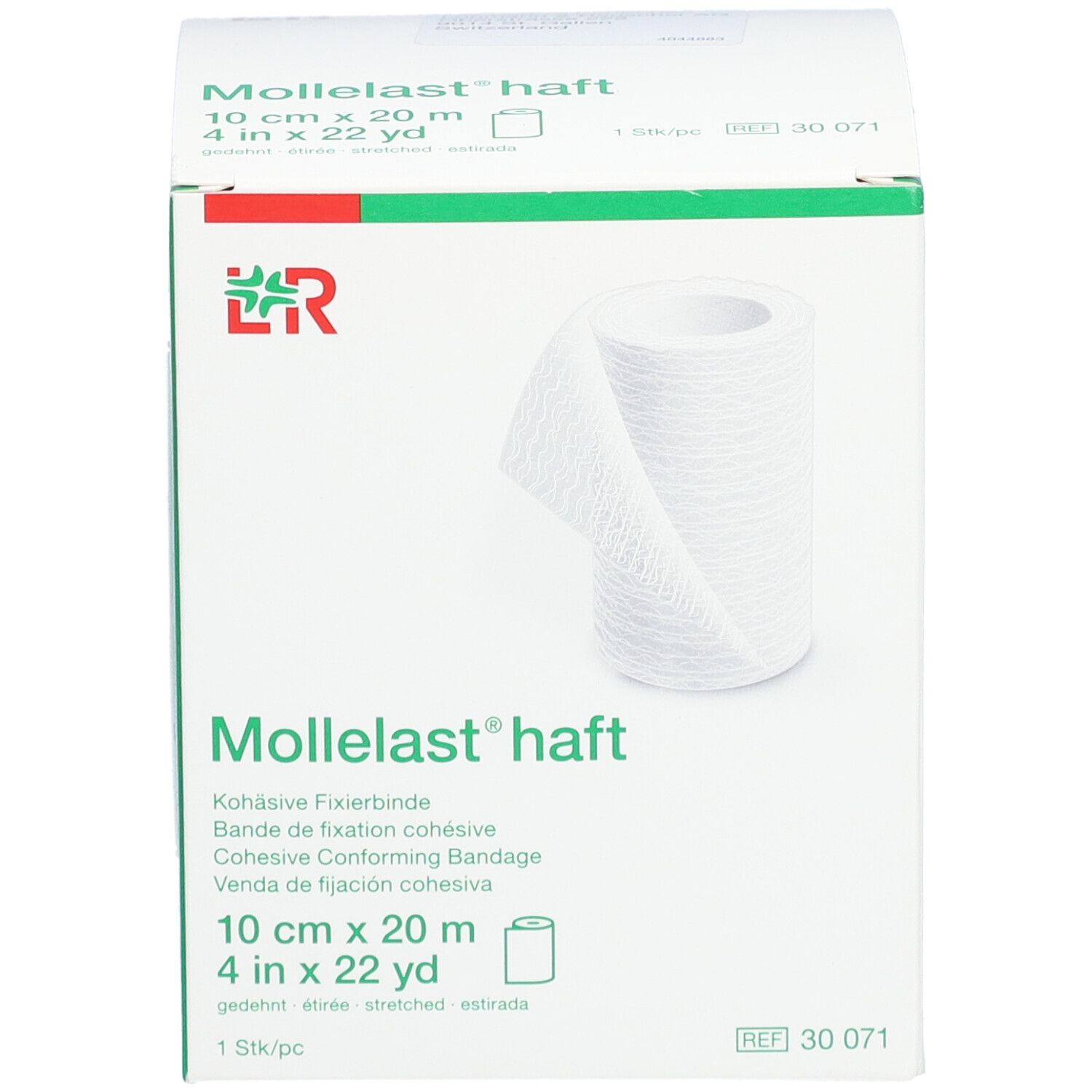 L&R Bande de fixation cohésive 10 cm x 20 m